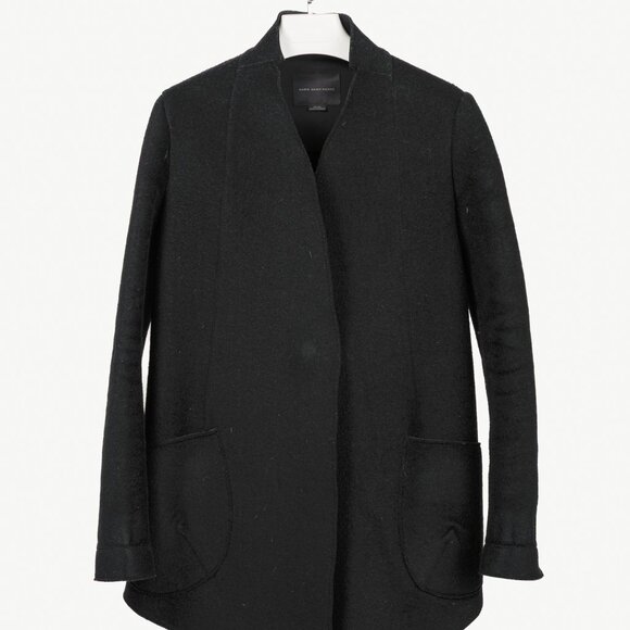 Marie Saint Pierre Black Boiled-Wool Blazer - Picture 1 of 9